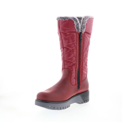 Bos. & Co. Astrid Womens Red Leather Zipper Casual Dress Boots