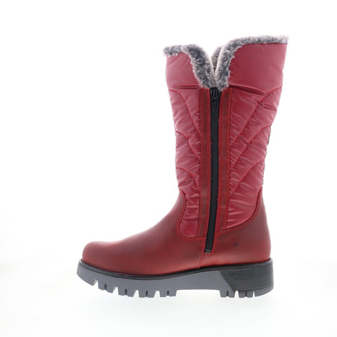 Bos. & Co. Astrid Womens Red Leather Zipper Casual Dress Boots