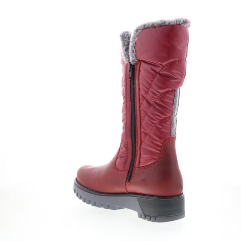 Bos. & Co. Astrid Womens Red Leather Zipper Casual Dress Boots