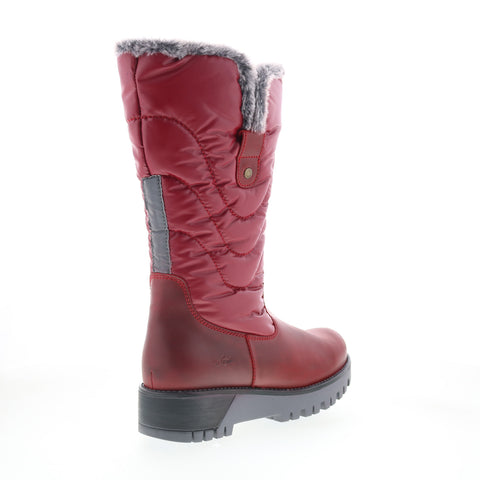 Bos. & Co. Astrid Womens Red Leather Zipper Casual Dress Boots