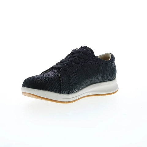 Revere Athens Womens Black Leather Lace Up Lifestyle Sneakers Shoes