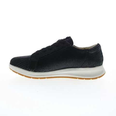 Revere Athens Womens Black Leather Lace Up Lifestyle Sneakers Shoes