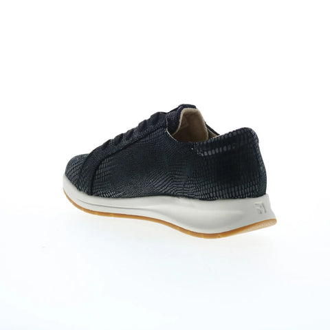 Revere Athens Womens Black Leather Lace Up Lifestyle Sneakers Shoes