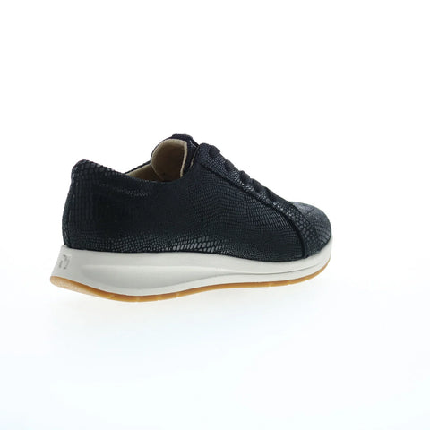 Revere Athens Womens Black Leather Lace Up Lifestyle Sneakers Shoes