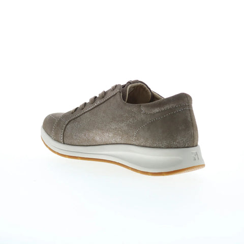 Revere Athens Womens Brown Leather Lace Up Lifestyle Sneakers Shoes