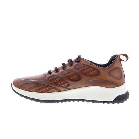 Robert Graham Attica Mens Brown Leather Lace Up Lifestyle Sneakers Shoes