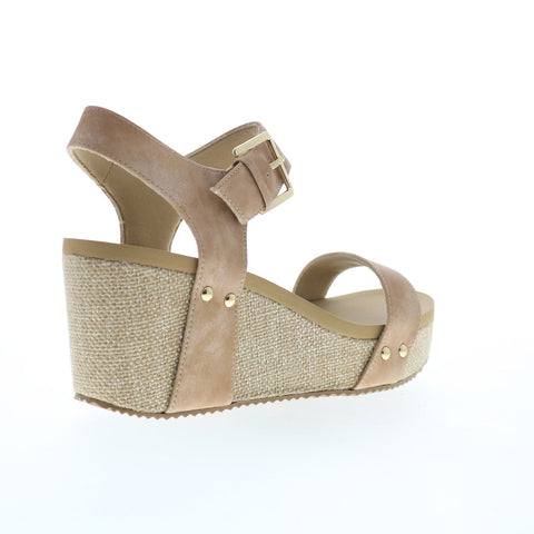 Volatile Aubree PV122 Womens Beige Synthetic Hook & Loop Wedges Sandals Shoes