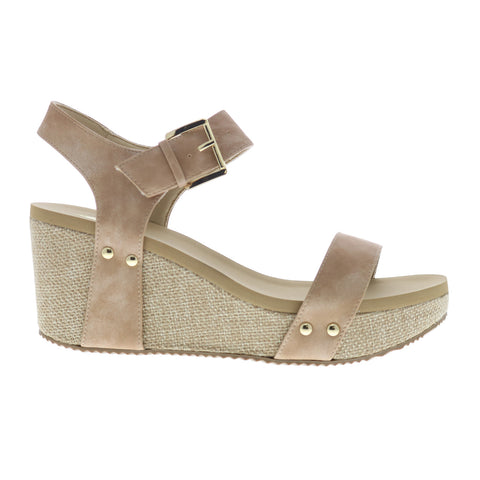 Volatile Aubree PV122 Womens Beige Synthetic Hook & Loop Wedges Sandals Shoes