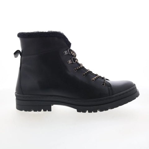 Miz Mooz Auburn Womens Black Leather Zipper Casual Dress Boots
