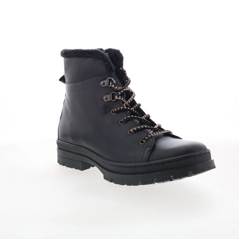 Miz Mooz Auburn Womens Black Leather Zipper Casual Dress Boots