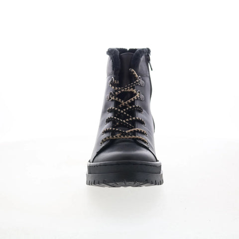 Miz Mooz Auburn Womens Black Leather Zipper Casual Dress Boots