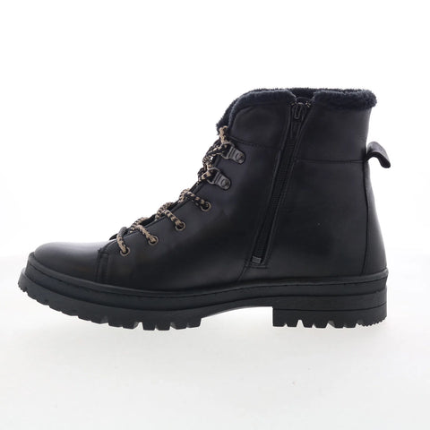 Miz Mooz Auburn Womens Black Leather Zipper Casual Dress Boots