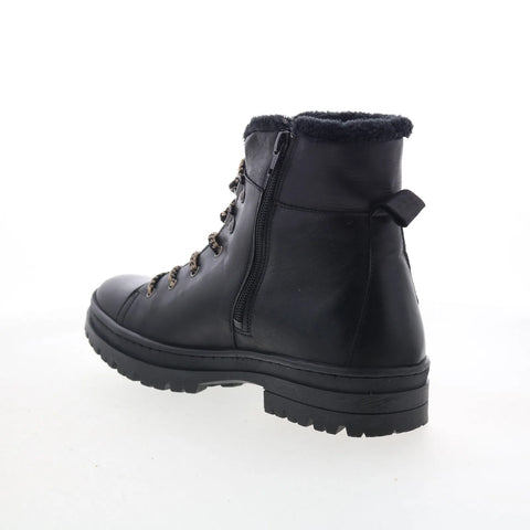 Miz Mooz Auburn Womens Black Leather Zipper Casual Dress Boots