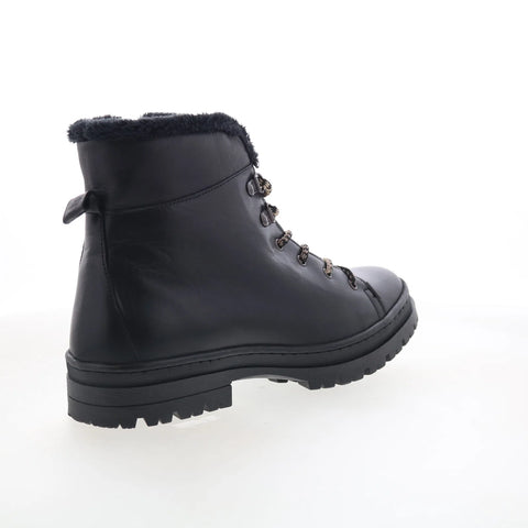 Miz Mooz Auburn Womens Black Leather Zipper Casual Dress Boots