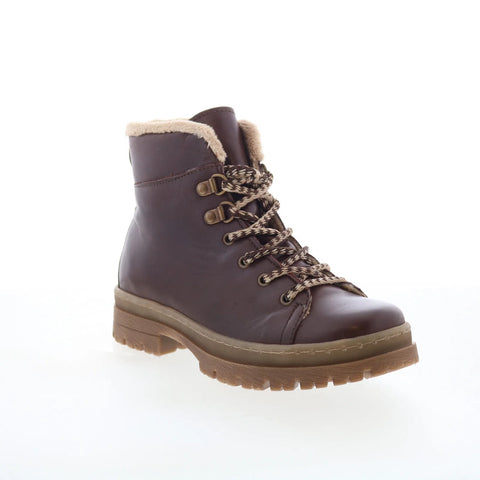 Miz Mooz Auburn Womens Brown Leather Zipper Casual Dress Boots