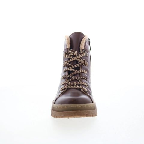 Miz Mooz Auburn Womens Brown Leather Zipper Casual Dress Boots
