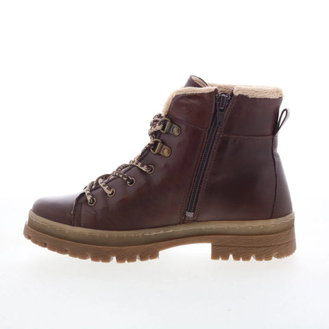 Miz Mooz Auburn Womens Brown Leather Zipper Casual Dress Boots