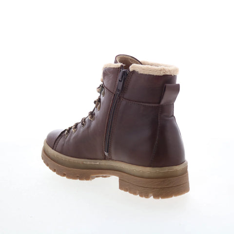 Miz Mooz Auburn Womens Brown Leather Zipper Casual Dress Boots