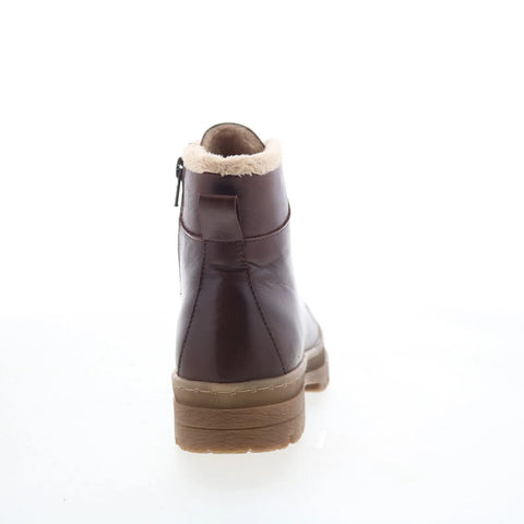 Miz Mooz Auburn Womens Brown Leather Zipper Casual Dress Boots