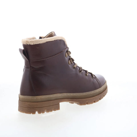 Miz Mooz Auburn Womens Brown Leather Zipper Casual Dress Boots