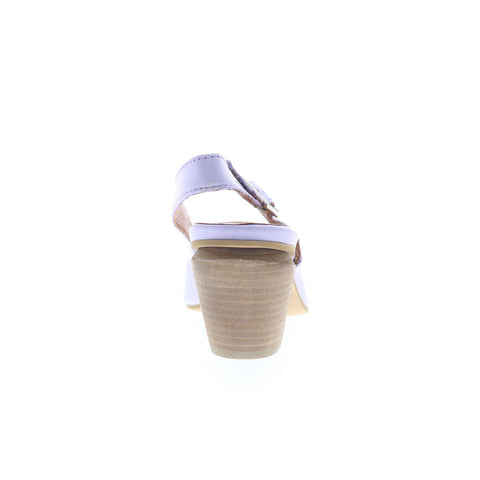 Miz Mooz Aurora Womens Purple Leather Hook & Loop Slingback Heels Shoes