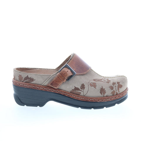 Klogs Austin AUSTIN Womens Brown Suede Slip On Clogs Flats Shoes