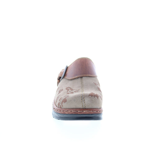 Klogs Austin AUSTIN Womens Brown Suede Slip On Clogs Flats Shoes
