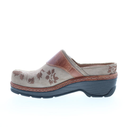 Klogs Austin AUSTIN Womens Brown Suede Slip On Clogs Flats Shoes