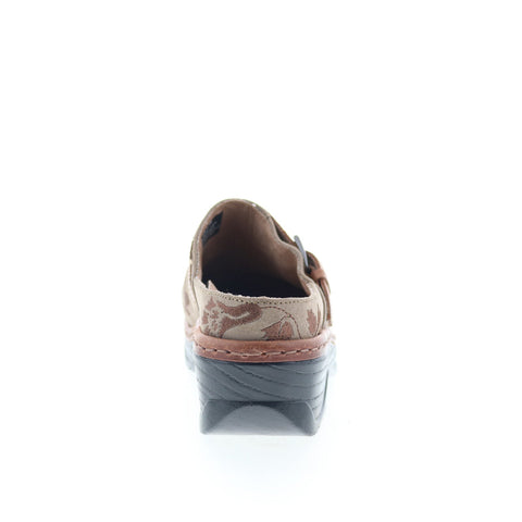 Klogs Austin AUSTIN Womens Brown Suede Slip On Clogs Flats Shoes