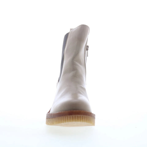 Miz Mooz Averie Womens Beige Leather Zipper Casual Dress Boots