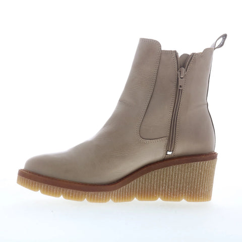 Miz Mooz Averie Womens Beige Leather Zipper Casual Dress Boots
