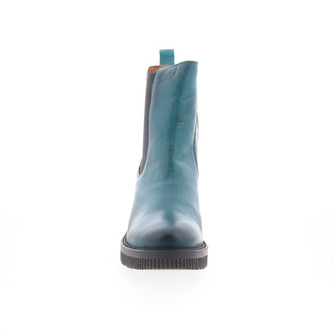 Miz Mooz Averie Womens Blue Leather Zipper Chelsea Boots