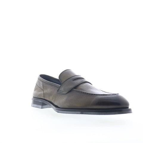 Di Bianco Aviano Lined Calfskin Mens Green Loafers & Slip Ons Penny Shoes