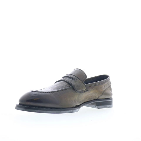 Di Bianco Aviano Lined Calfskin Mens Green Loafers & Slip Ons Penny Shoes