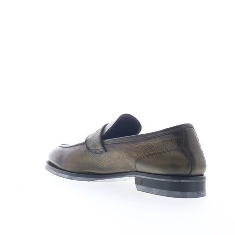 Di Bianco Aviano Lined Calfskin Mens Green Loafers & Slip Ons Penny Shoes