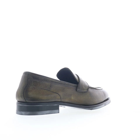 Di Bianco Aviano Lined Calfskin Mens Green Loafers & Slip Ons Penny Shoes