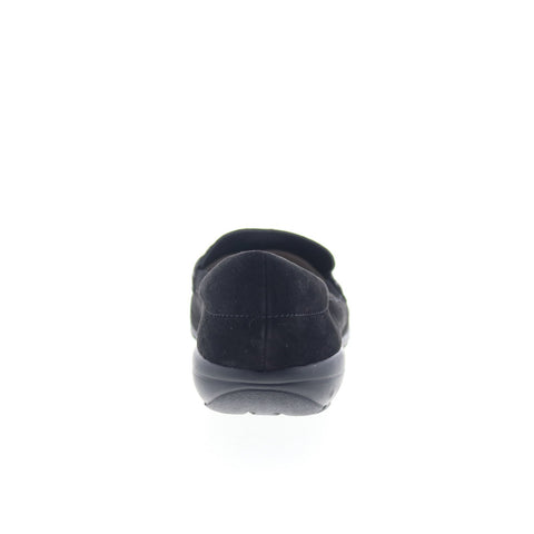 Easy Spirit Avienta SEAVIENTA Womens Black Suede Slip On Loafer Flats Shoes