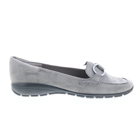 Easy Spirit Avienta SEAVIENTA Womens Gray Suede Slip On Loafer Flats Shoes