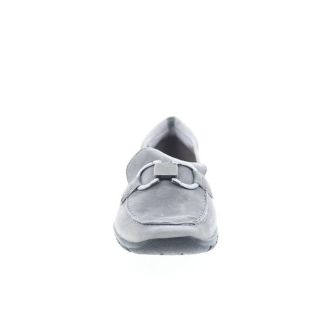 Easy Spirit Avienta SEAVIENTA Womens Gray Suede Slip On Loafer Flats Shoes