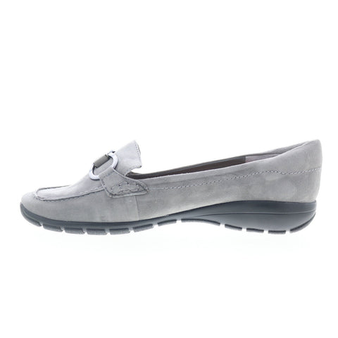 Easy Spirit Avienta SEAVIENTA Womens Gray Suede Slip On Loafer Flats Shoes