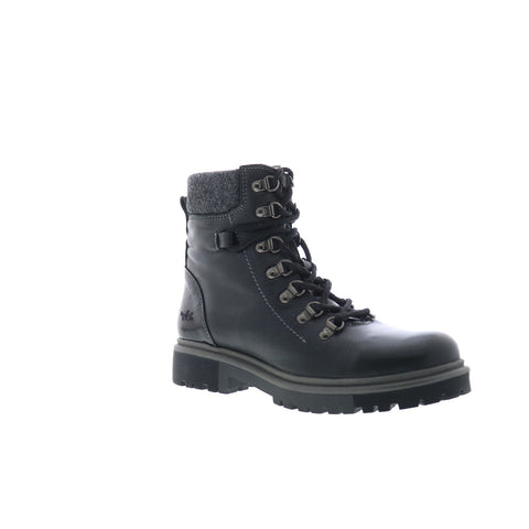 Bos. & Co. Axel Womens Black Leather Lace Up Casual Dress Boots