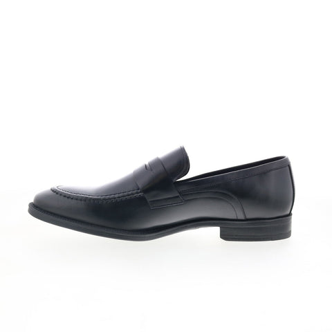 Studio Belvedere Axel Mens Black Leather Loafers & Slip Ons Penny Shoes