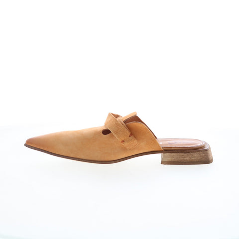 A.S. 98 Ayden Womens Brown Leather Slip On Mule Flats Shoes