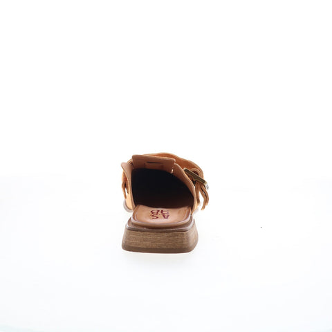 A.S. 98 Ayden Womens Brown Leather Slip On Mule Flats Shoes