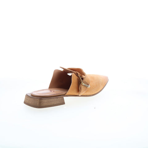 A.S. 98 Ayden Womens Brown Leather Slip On Mule Flats Shoes