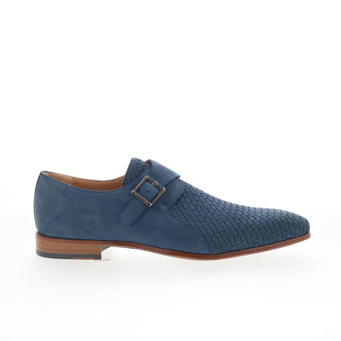 Mezlan Ayllon Woven Monk Strap Mens Blue Loafers & Slip Ons Casual Shoes