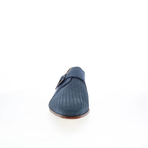 Mezlan Ayllon Woven Monk Strap Mens Blue Loafers & Slip Ons Casual Shoes