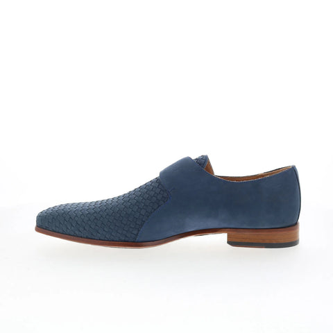 Mezlan Ayllon Woven Monk Strap Mens Blue Loafers & Slip Ons Casual Shoes