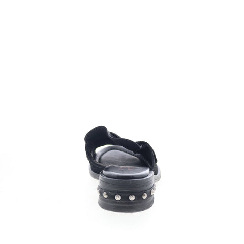 A.S. 98 Gino B18003-201-6002 Womens Black Leather Mule Flats Shoes