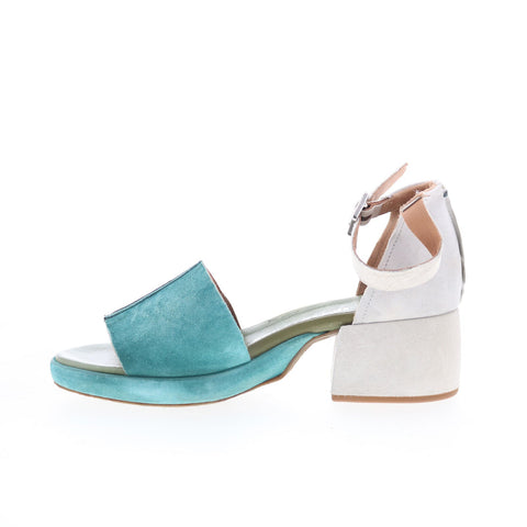 A.S. 98 Crue B21003-201-0001 Womens Blue Suede Platform Sandals Shoes